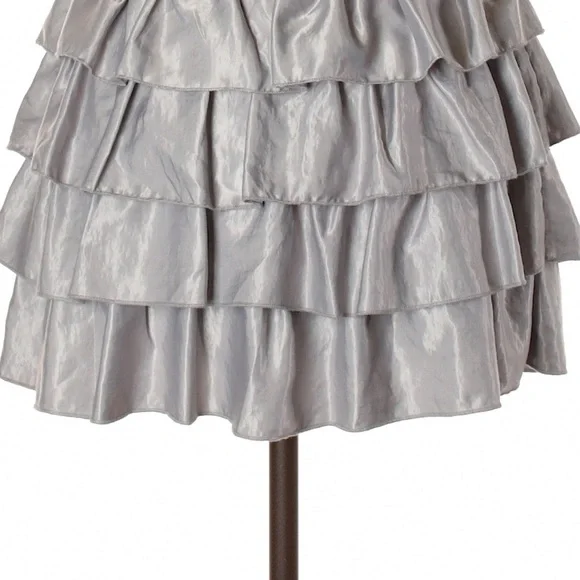Material Girl Silver Metallic Ruffled Mini Skirt - Picture 9 of 12